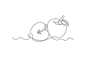 Apple one line drawing continuous line frui hand drawn minimalist illustration vector icon
