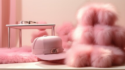 accessories pink fur