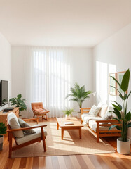 Minimalist Living Room with Natural Light and Scandinavian Decor