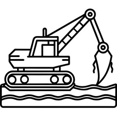 Canal Digger line art vector