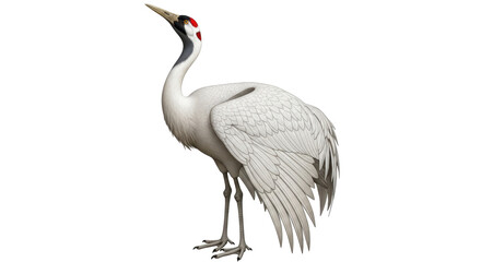 Isolated Red-crowned Crane
