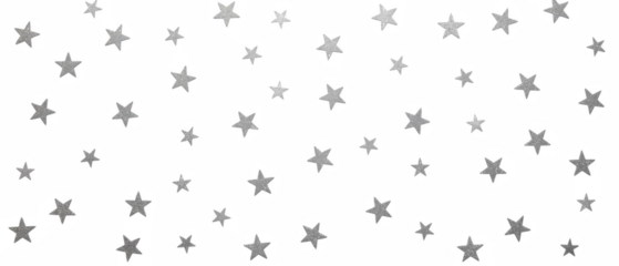 Shimmering silver stars scattered across transparency background create magical and enchanting atmosphere, perfect for various creative projects
