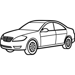 Car line art vector