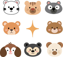 animal set icon vector