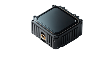 Micro LIDAR scanner module, Transparent background, PNG file
