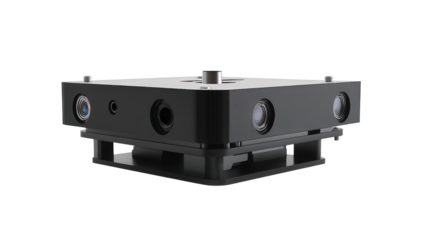 Micro LIDAR scanner module, Transparent background, PNG file