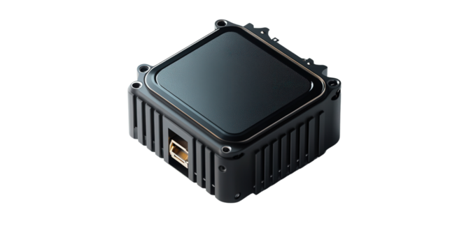 Micro LIDAR scanner module, Transparent background, PNG file