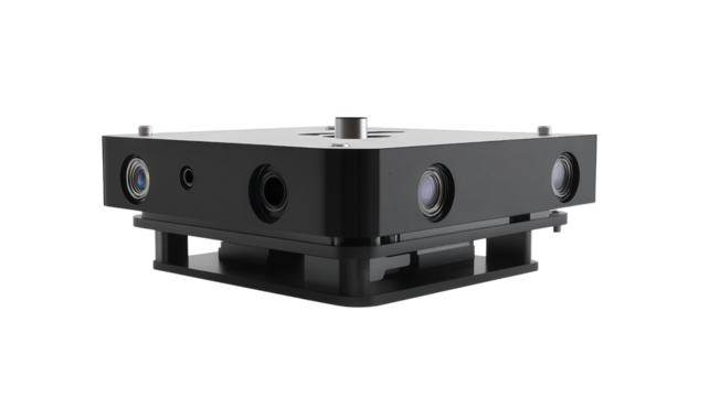 Micro LIDAR scanner module, Transparent background, PNG file