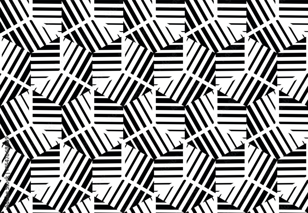 Poster abstract geometric pattern with stripes, lines. seamless vector background. white and black ornament