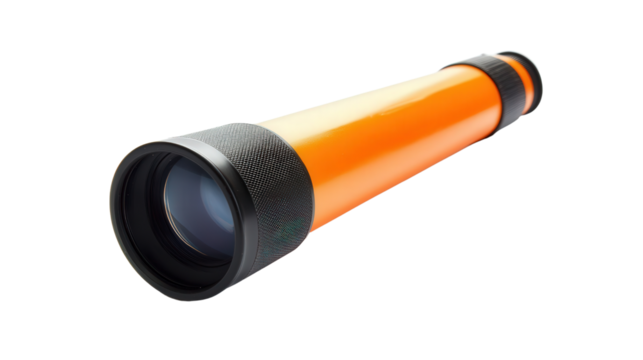 Mini telescope for educational use, Transparent background, PNG file