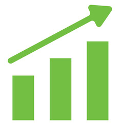 Green Growth Bar Chart Icon