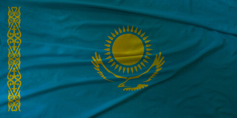 Smooth Flowing Kazakhstan Flag Captured in Motion