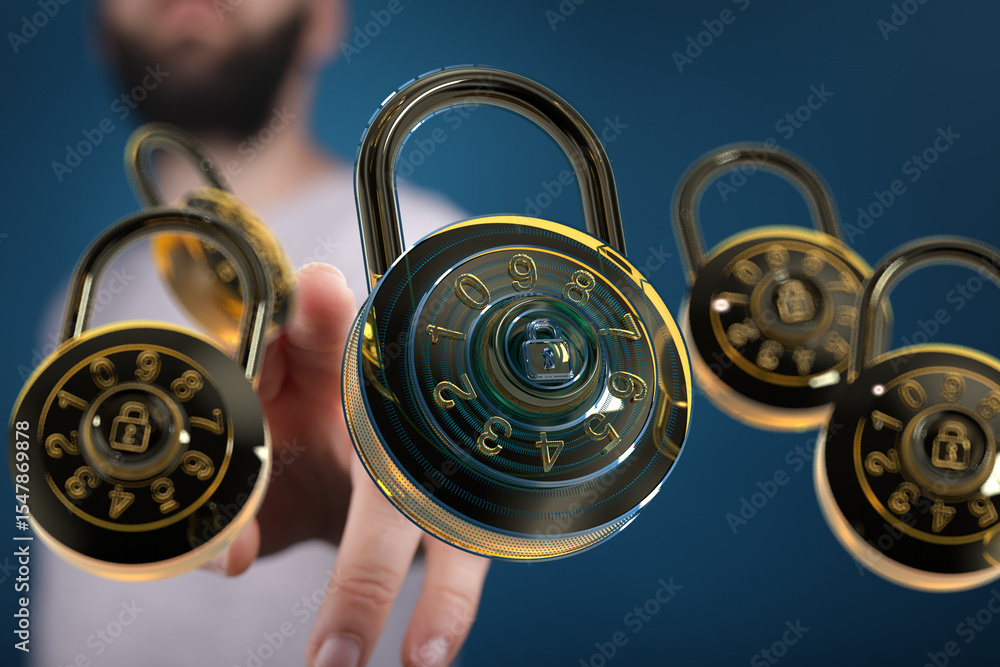 Aufkleber Enhance your online security with robust passwords and MFA. Protect sensitive data from cyber threats.