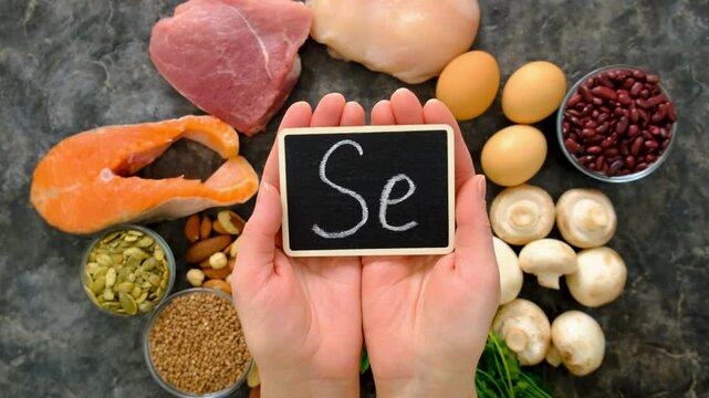 Foods contain selenium food. Selective focus.