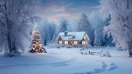 snow blue holiday border