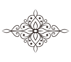 Symmetrical Decorative Separator Line Abstract Border Ornament Motif Blooming Floral Element Filigree