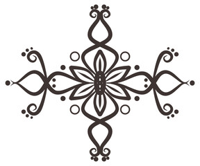 Symmetrical Decorative Separator Line Abstract Border Ornament Motif Blooming Floral Element Filigree