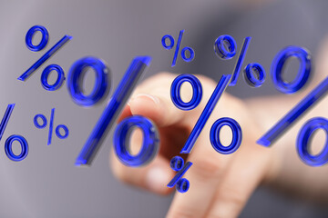 Visual representation of interest rates and percentage changes. Ideal for finance, banking, and...