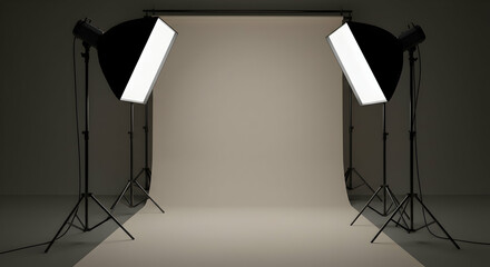 Studio Lighting Setup with Backdrop for Photography or Videography