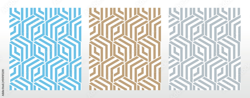 Aufkleber Set of abstract geometric patterns. Seamless vector backgrounds. Colored ornaments Graphic modern patterns Simple lattice graphic design