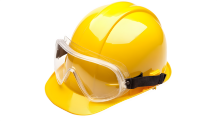 Yellow Hard Hat with Clear Safety Goggles