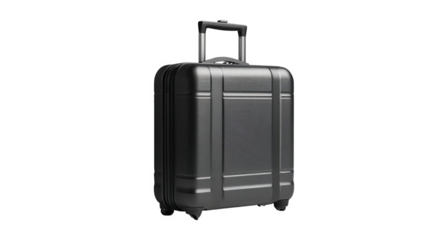 Modern travel brief with smart lock Transparent background, PNG file