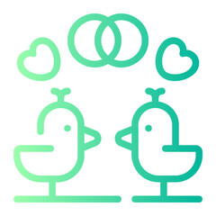 love birds gradient icon
