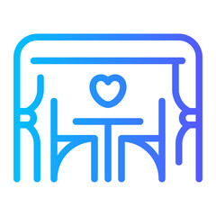 romantic dinner gradient icon