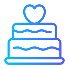 wedding cake gradient icon