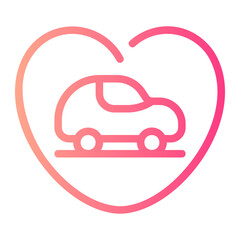 wedding car gradient icon