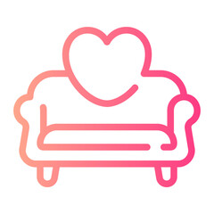 wedding chair gradient icon