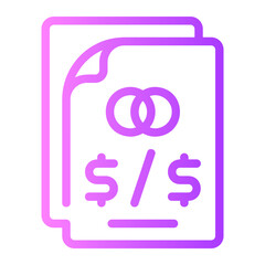 wedding contract gradient icon