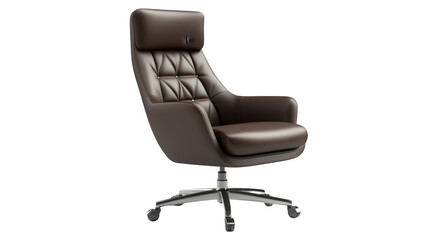Fototapeta premium Elegant Brown Leather Executive Swivel Chair