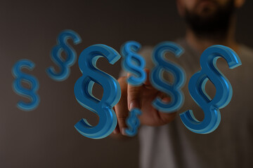 Abstract image of 3D paragraph symbols. Perfect for legal, law, justice, and regulation concepts.
