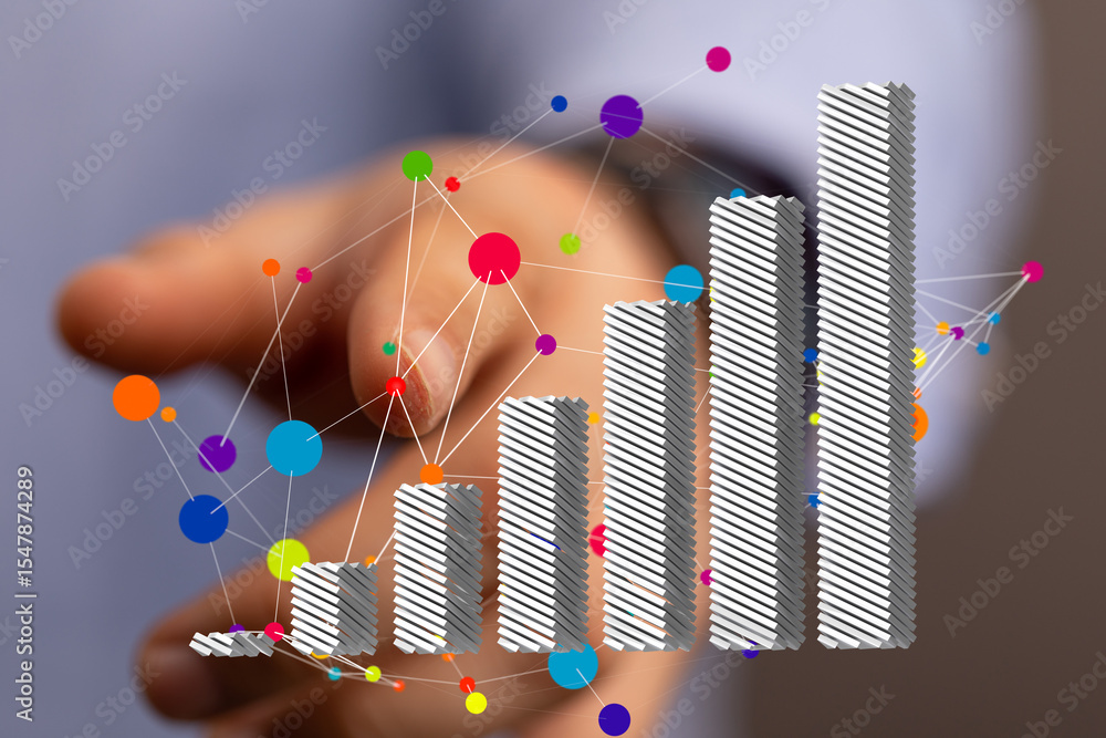 Poster analyze growth trends with this interactive chart. visualize data points and connections for insight