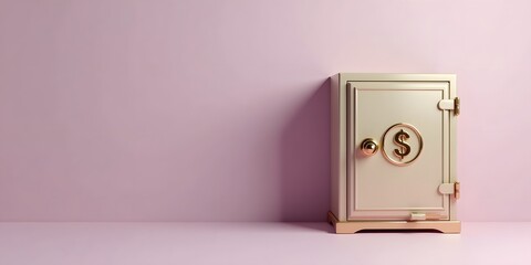 3D Metallic Safe with Dollar Symbol – Finance and Security Concept Illustration