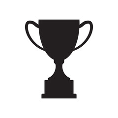 Silhouette of a trophy cup icon representing success, achievement, and victory. Ideal for sports, competitions, awards, accomplishments, and goal related designs or illustrations.