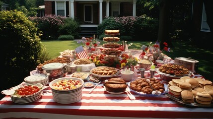 Fototapeta premium celebration american flag table