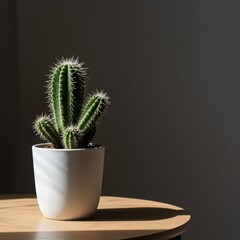 Fototapeta premium minimalist and modern pine flower pot photo with natural shadow with unusual yet beautiful camera angles, natural lighting, clean background, no text, styled for poster or website use, trending aesthe