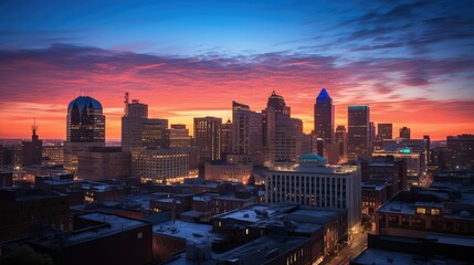 Fototapeta premium urban blue sky sunrise