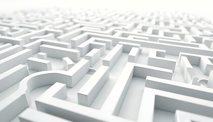 Navigating Complex White Maze Structure Perspective