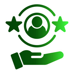 Customer Loyalty Cycle Icon Solid Gradient Style for Retention and Engagement Strategies.