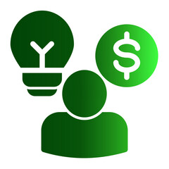 Innovation Idea Icon Solid Gradient Style for Creative Problem Solving.