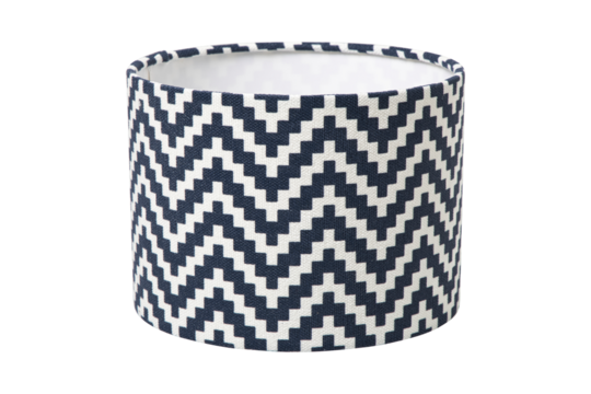 Navy and white houndstooth lamp shade isolated on transparent background