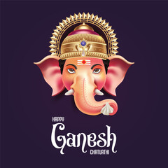 illustration of Lord Ganpati background for Ganesh Chaturthi festival of India