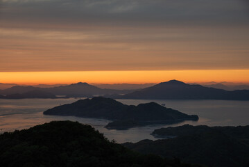 亀老山展望公園から望む瀬戸内海の島々
