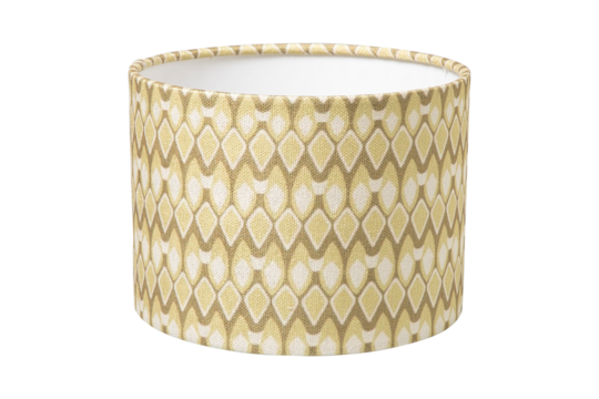Beige and white patterned lamp shade isolated on transparent background - Powered by Adobe