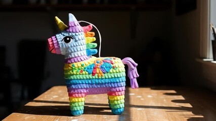 Rainbow Unicorn Piñata Festive Party Decoration - Powered by Adobe