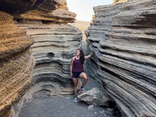 YOUNG WOMAN IN LANZAROTE CANARY ISLAND