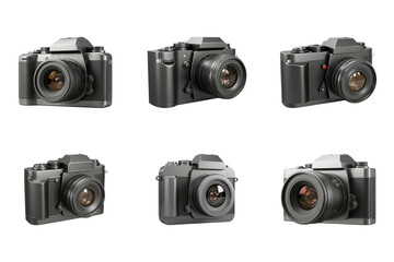 Capture the Moment: A professional digital camera, presented in multiple angles, isolated and ready for capturing life's beautiful moments. 